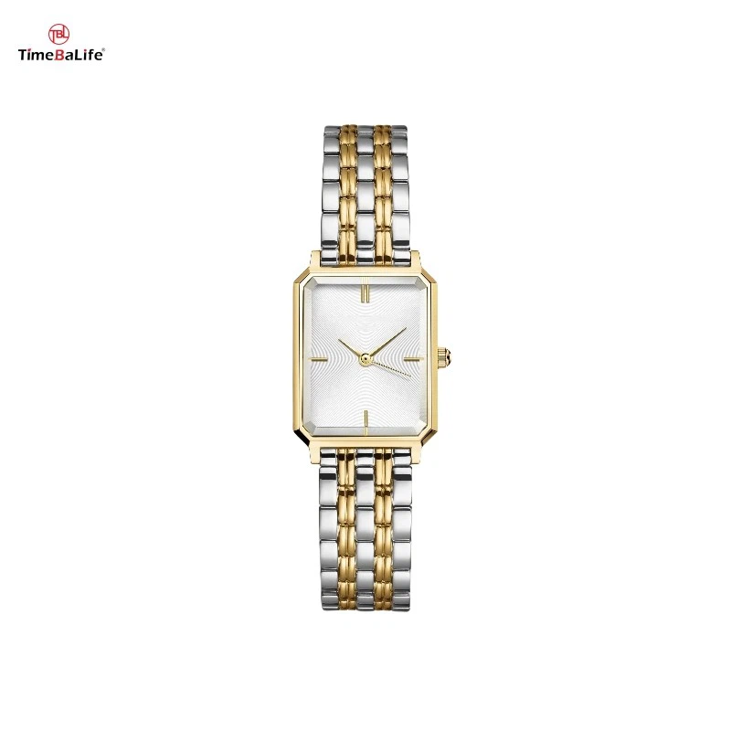 OEM Octagonal Quartz Fashion Women's Watch Silver rostfritt stål