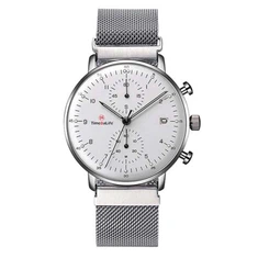 Lyxmärke Silver Steel Quartz Watch