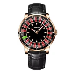 Diamond Gambling Disk Rotate Mens Mechanical Rulle Watch