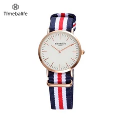 Simple Face Women Nylon Strap Watch